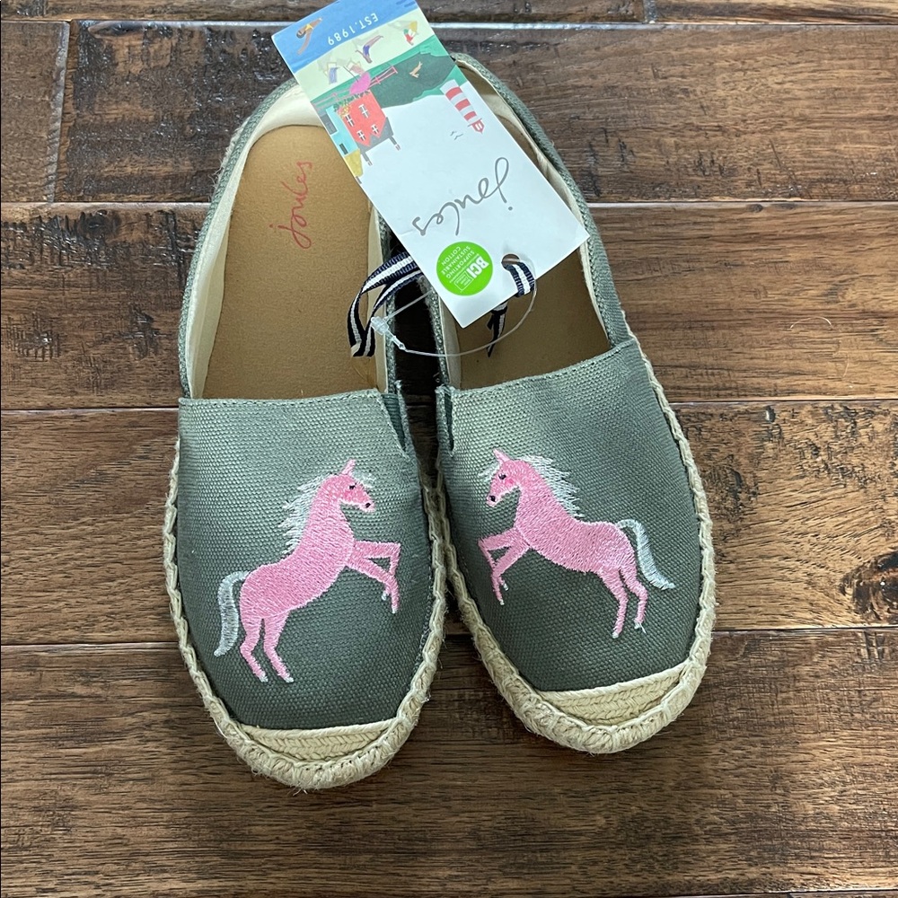 Joules Girls Unicorn Espadrille slip on shoes Size US 4